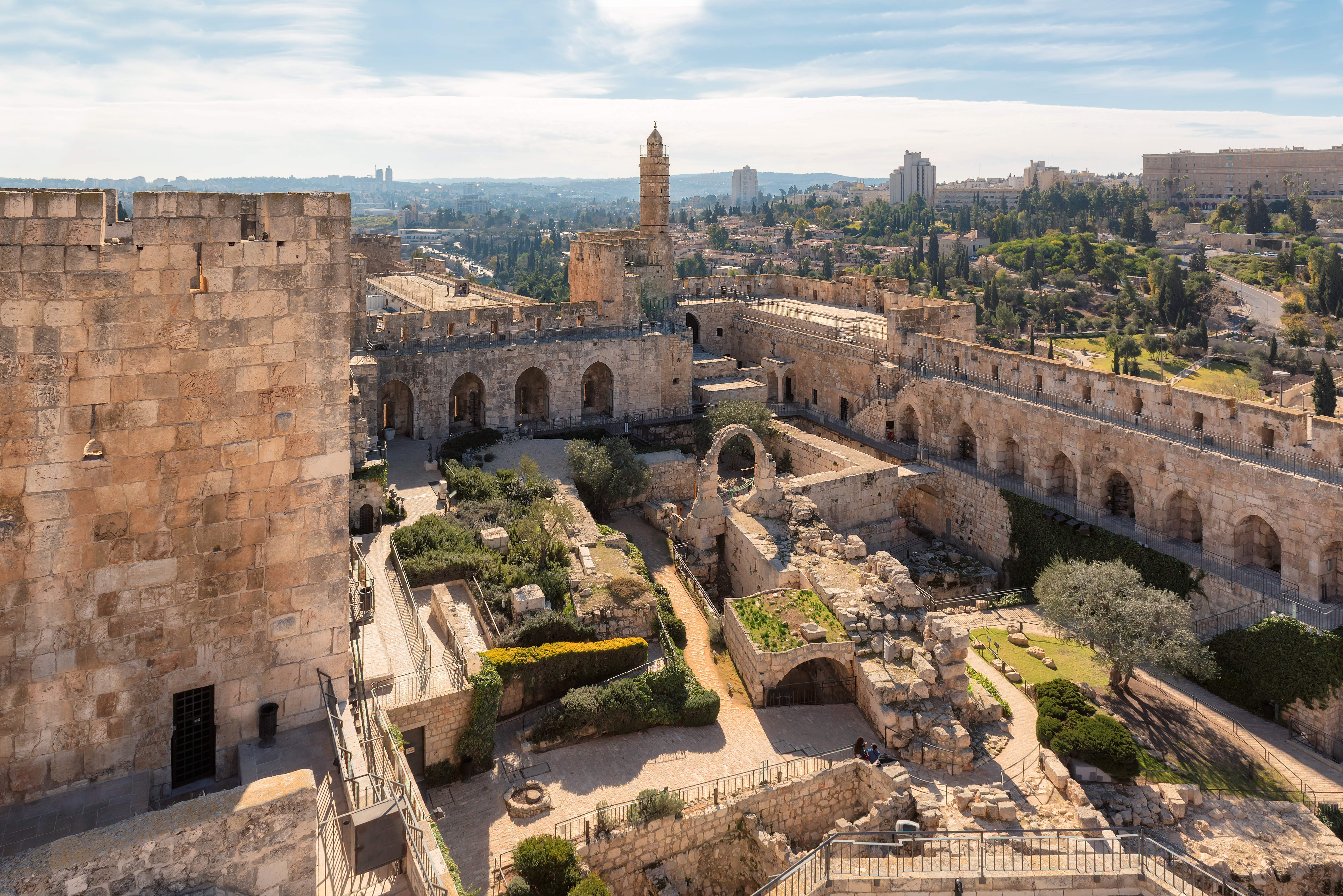 Ancient citadel and Tower of David in Jerusalem, Israel