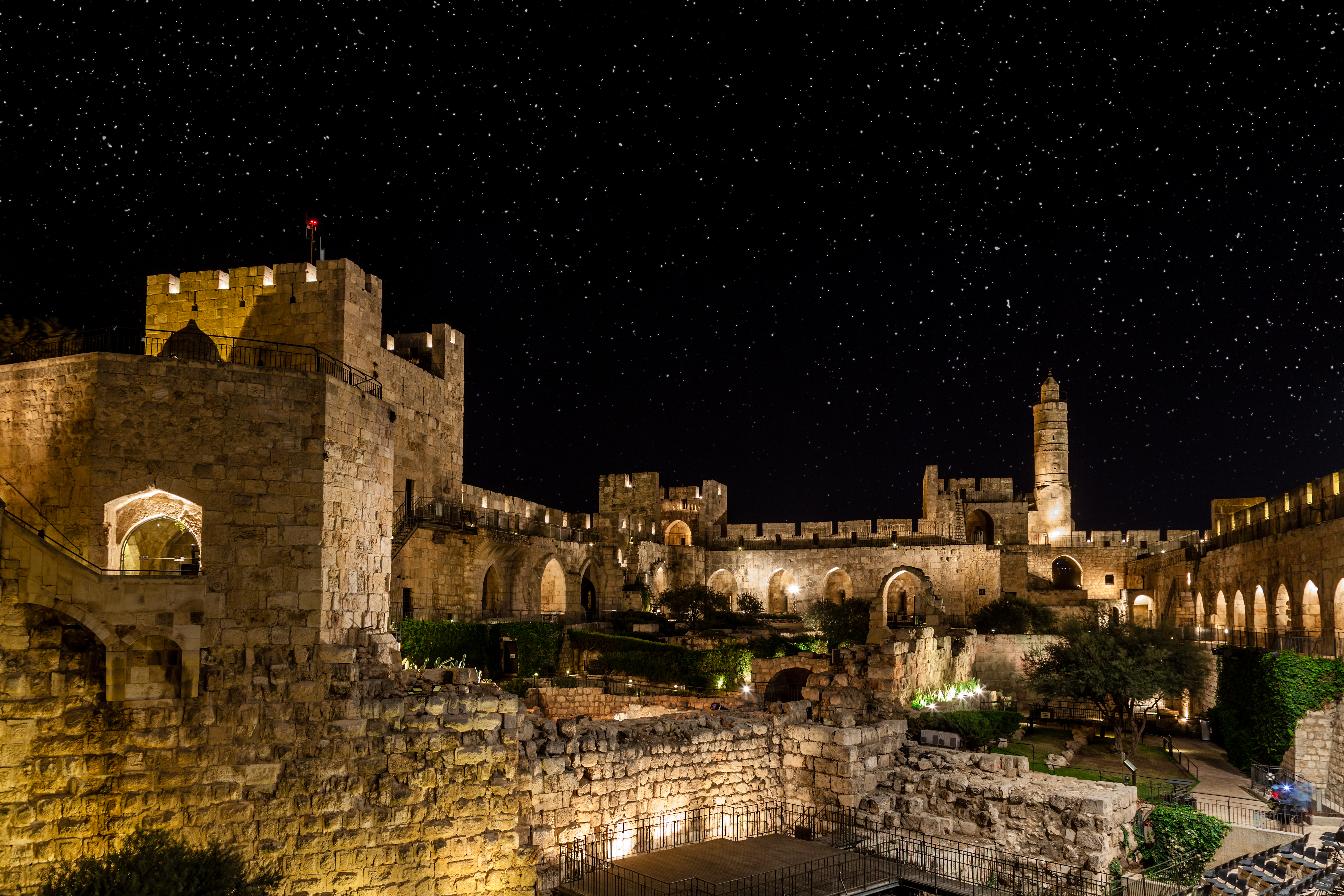 The Citadel and the Tower of David in Jerusalem at night